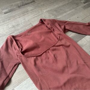 Ribbed Rust Bodysuit